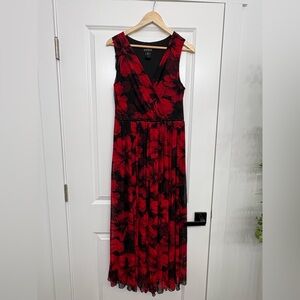 Enfocus Studio Red and Black Floral Maxi Dress